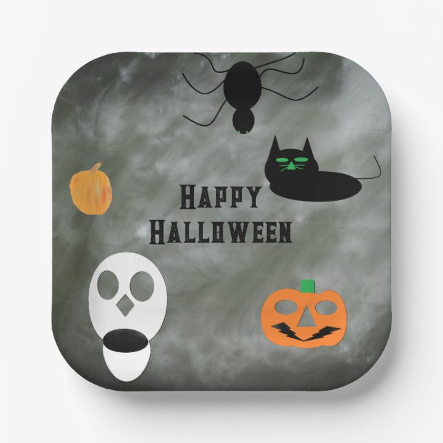 Decorative Halloween Paper Plates  (Front)