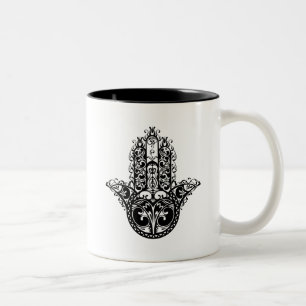 Decorative Hamsa Design Two-Tone Coffee Mug