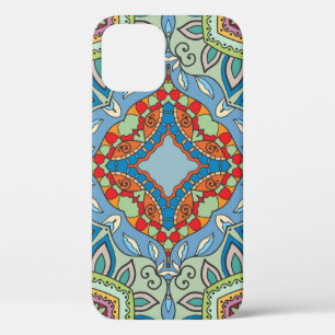 Decorative hand drawn seamless pattern. Colourful iPhone 12 Case