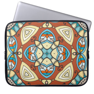 Decorative hand drawn seamless pattern. Colourful Laptop Sleeve