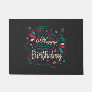 decorative happy birthday doormat