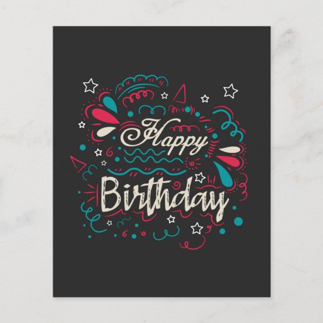 decorative happy birthday flyer (Front)