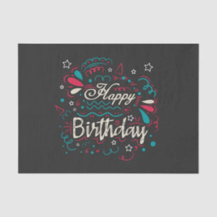 decorative happy birthday tissue paper