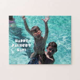 Decorative Happy Father's Day Family Photo Jigsaw Puzzle
