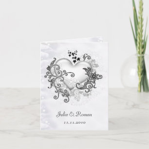 Decorative Heart (customizable) Wedding Holiday Card