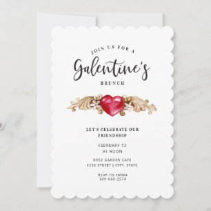 Decorative Heart   Galentine's Brunch Invitation