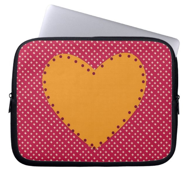 Decorative Heart Laptop Sleeve (Front)