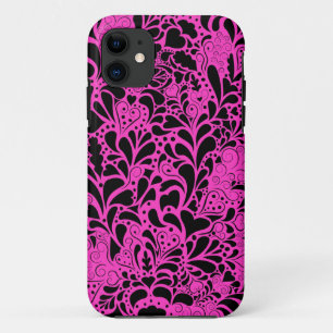 Decorative Hearts and Flourishes Pattern iPhone 11 Case