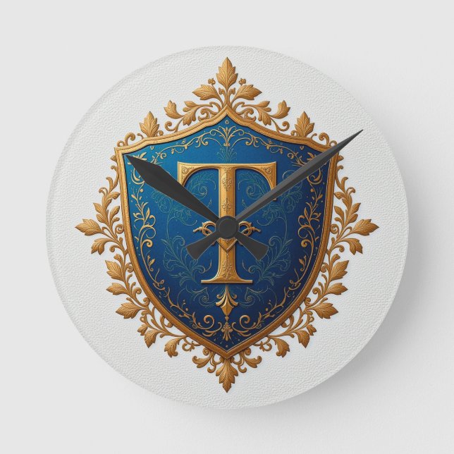 Decorative Heraldic Shield Round Clock (Front)