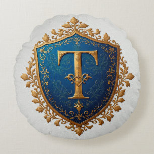 Decorative Heraldic Shield Round Pillow