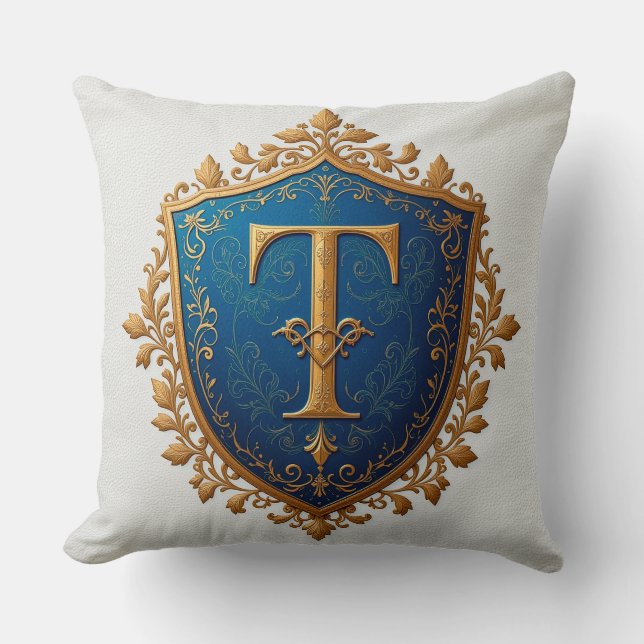 Decorative Heraldic Shield Throw Pillow (Front)