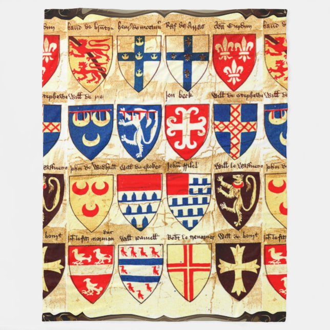 Decorative Heraldry Pattern Fleece Blanket (Front)
