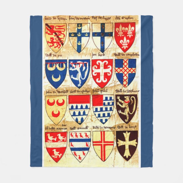 Decorative Heraldry Pattern Fleece Blanket (Front)