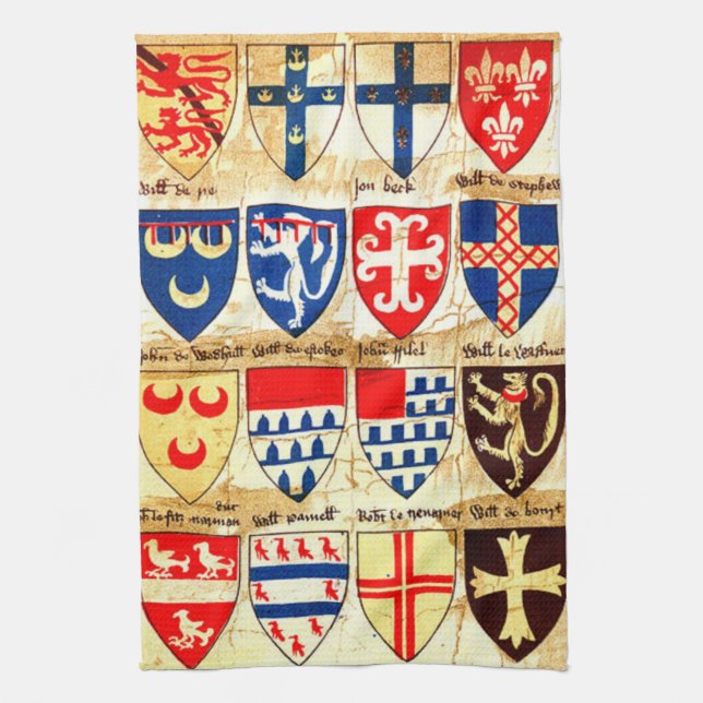 Decorative Heraldry Pattern Kitchen Towel (Vertical)