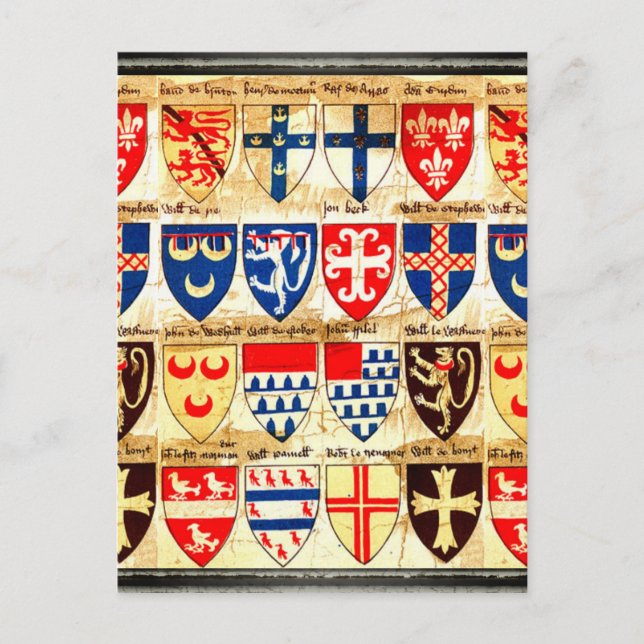 Decorative Heraldry Pattern Postcard (Front)