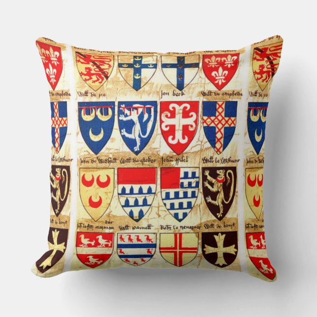 Decorative Heraldry Pattern Throw Pillow (Front)