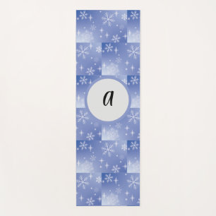 Decorative Holiday Snowflake Monogram Yoga Mat