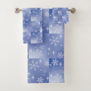 Decorative Holiday Snowflakes Bath Towel Set
