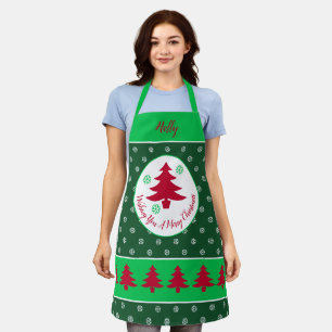 Decorative Holiday Themed All-Over Print Apron