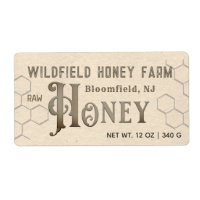 Decorative HONEY Farm Market Label Honeycomb Kraft