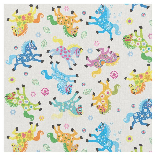 decorative horses fabric (Close Up)