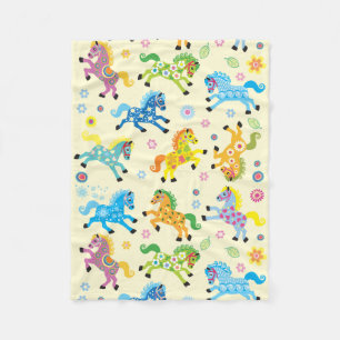 decorative horses fleece blanket