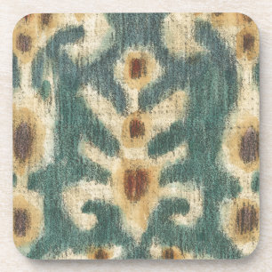 Decorative Ikat Fabric Design by Chariklia Zarris Coaster