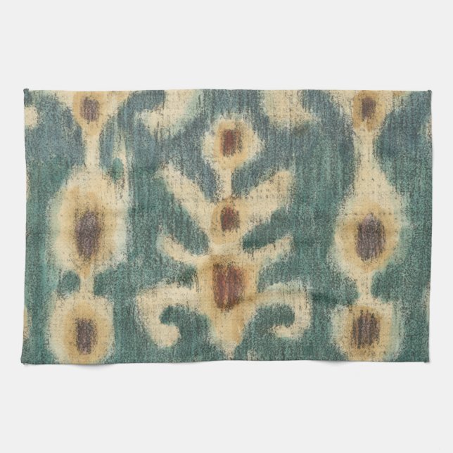 Decorative Ikat Fabric Design by Chariklia Zarris Kitchen Towel (Horizontal)