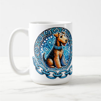 Decorative Illustration of a Terrier Dog Coffee Mug