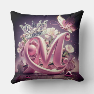 Decorative Initial Letter M – Personalized Monogra Throw Pillow