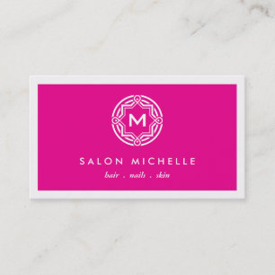 DECORATIVE INITIAL LOGO on MAGENTA Business Card