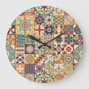 Decorative Islam: Vintage Hand Drawn. Large Clock