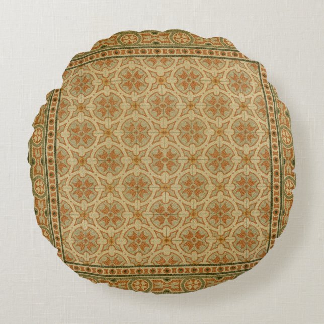 Decorative Italian Mosaic Tiles by Vision Studio Round Pillow (Front)