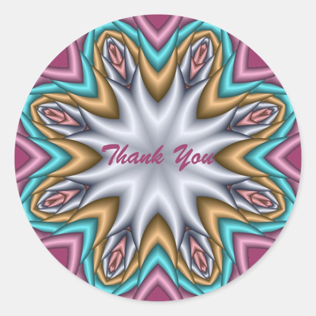 Decorative keleidoscope Thank You stickers (Front)