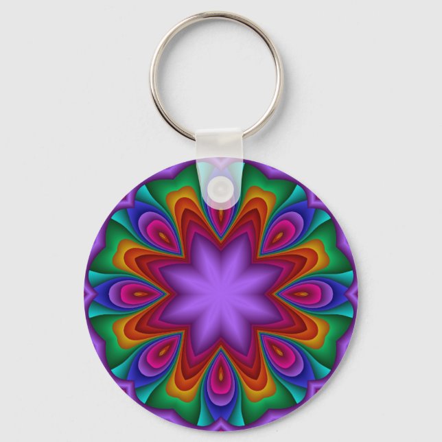 Decorative keychain in rainbow colours (Front)