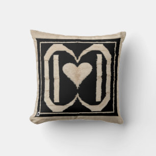Decorative Kilim Pillows: Black and White  Throw Pillow