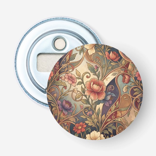Decorative kimono floral pattern bottle opener (Front)