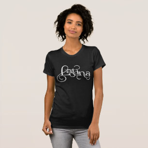 Decorative "Latina" Text T-Shirt