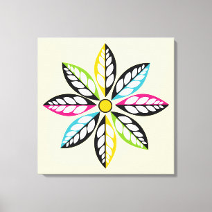 Decorative Leaves-Flower modern, abstract cream Canvas Print