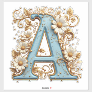Decorative Letter A With Blue Enamel