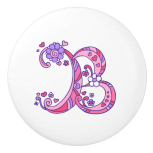 Decorative letter B monogrammed handle knob