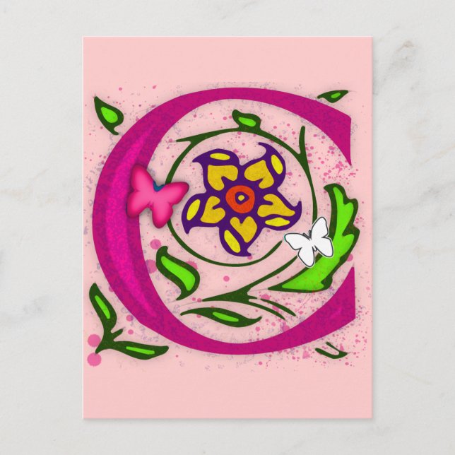 Decorative Letter C Monogram Postcard (Front)