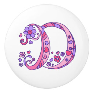 Decorative letter D monogrammed handle knob