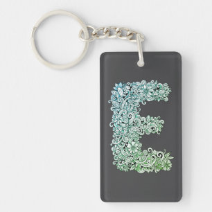 Decorative letter 'E' Keychain
