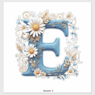 Decorative Letter E With Blue Enamel