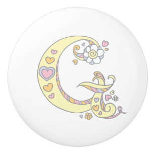 Decorative letter G monogram handle pull knob