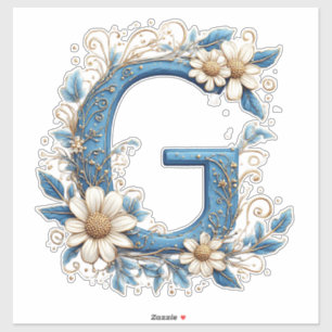 Decorative Letter G With Blue Enamel