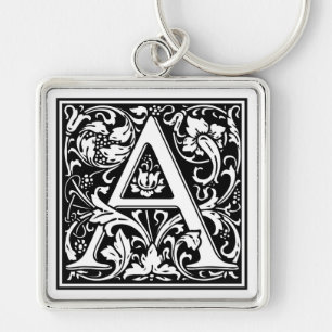Decorative Letter Initial “A” Keychain