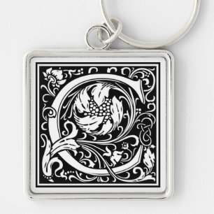 Decorative Letter Initial “C” Keychain