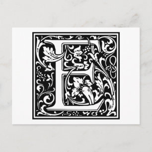 Decorative Letter Initial “E” Postcard